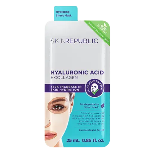 Skin Republic Biodegradable Sheet Mask Hyaluronic Acid + Collagen