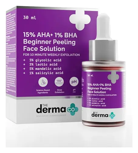 The Derma Co 15% AHA+1% BHA Beginner Face Peeling Solution