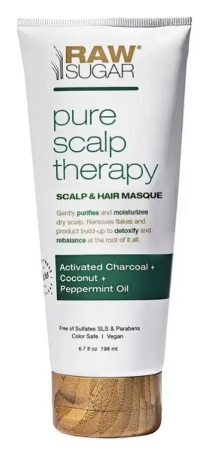 Raw Sugar Pure Scalp Therapy Scalp & Hair Masque Activated Charcoal + Coconut + Peppermint Oil
