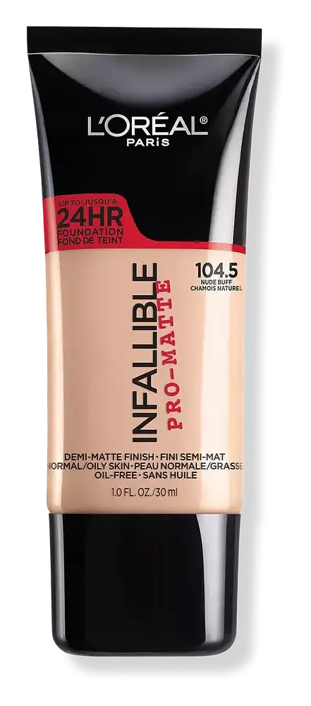 L'Oreal Infallible Pro-Matte Liquid Longwear Foundation 104.5 Nude Buff
