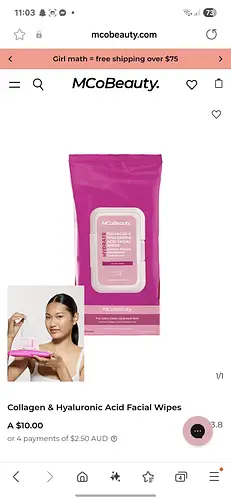 MCoBeauty. Collagen & Hyaluronic Acid Facial Wipes