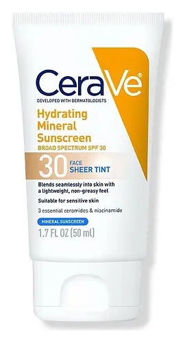 CeraVe Hydrating Mineral Sunscreen Face Sheer Tint SPF 30