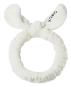 Elancee Animal Face Wash Headband Bow - White