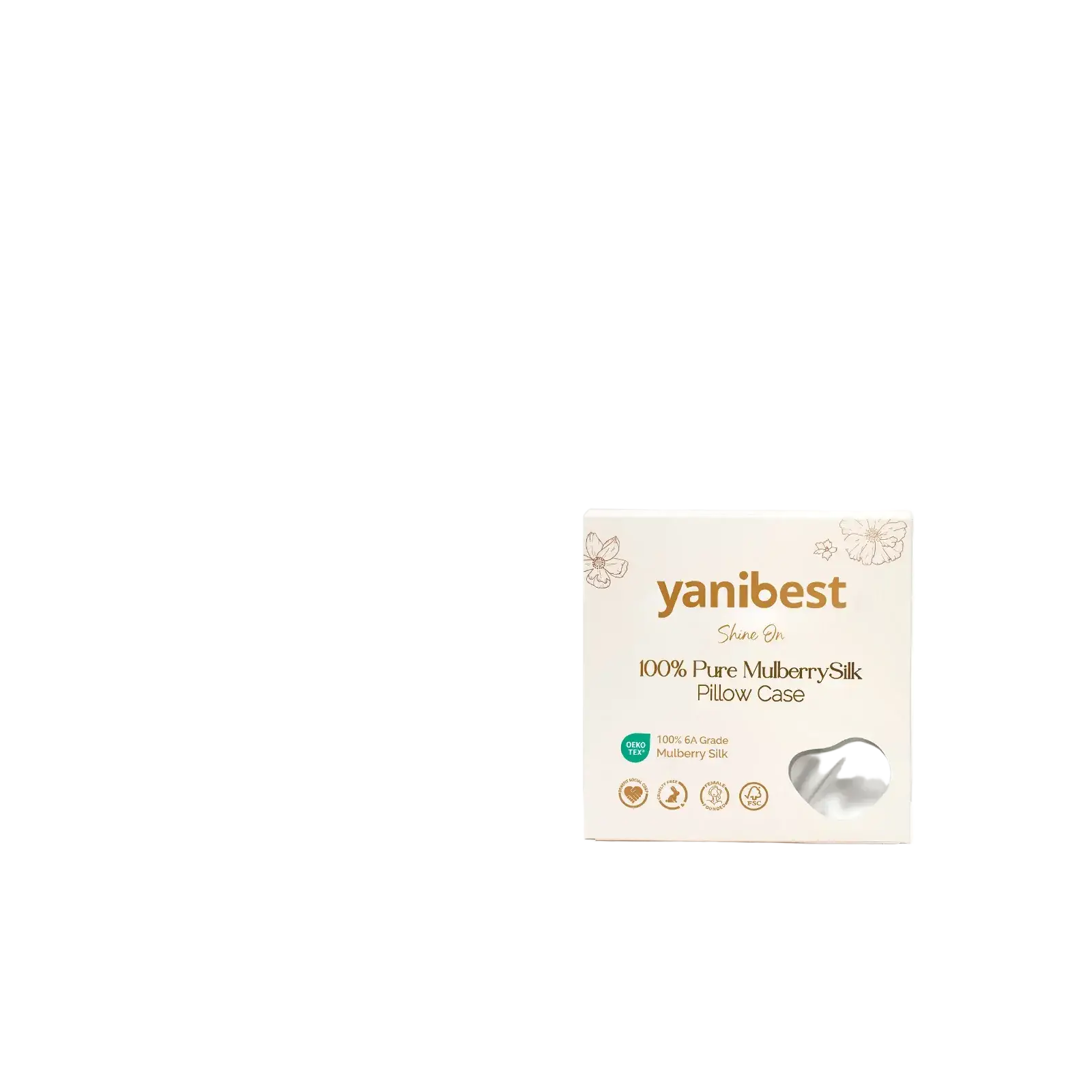 Yanibest 22 Momme Silk Luxury Pillowcase Silver Gray