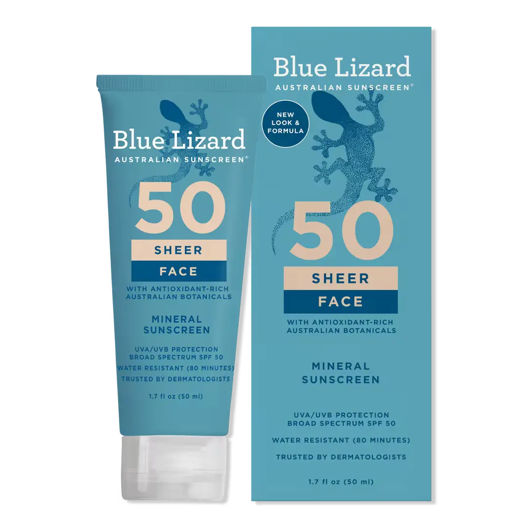 Blue Lizard Sheer Mineral Sunscreen Lotion for Face SPF 50