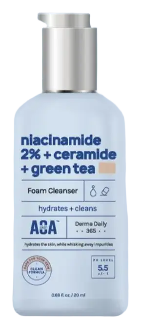 AOA Skin Niacinamide 2% Ceramide Green Tea Foam Cleanser