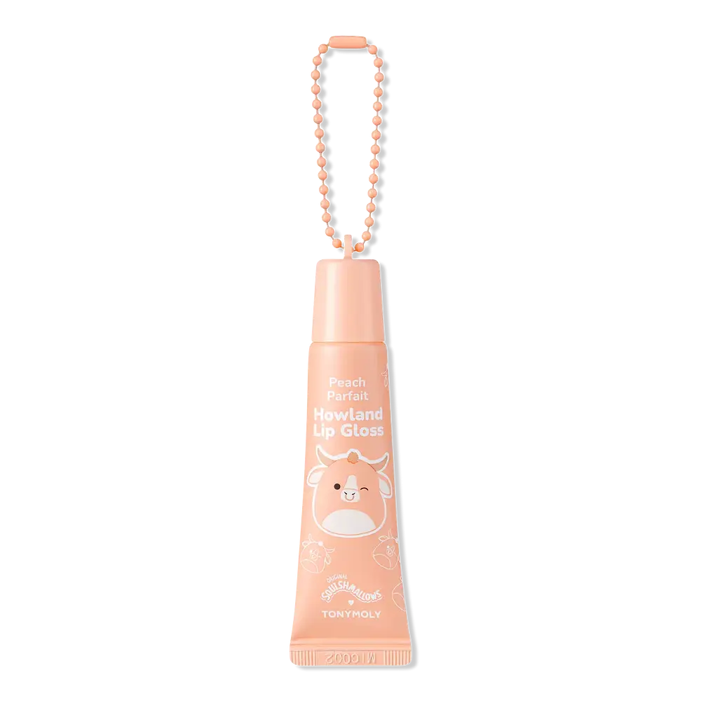 TONYMOLY Squishmallows Key Chain High Shine Lip Gloss Howland Peach Parfait