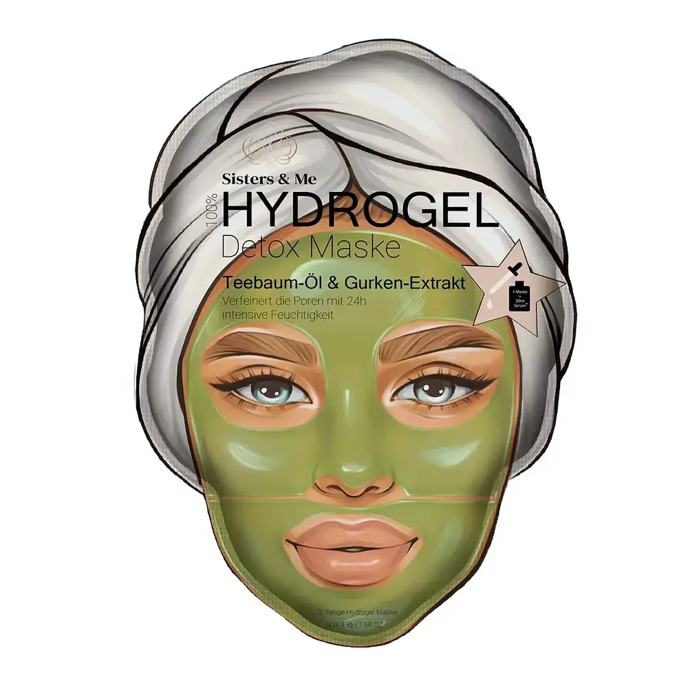 Sisters & Me Hydrogel Detox Maske Teebaum-Öl & Gurken-Extrakt