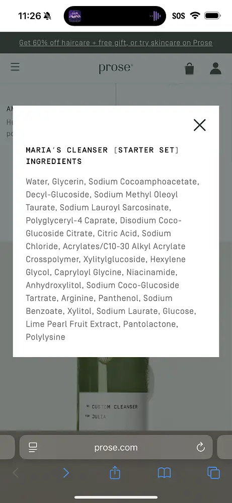 Prose Custom Cleanser Custom Cleanser