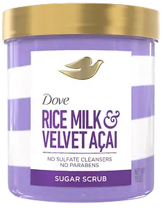 Dove Sugar Scrub Rice Milk & Velvet Açai