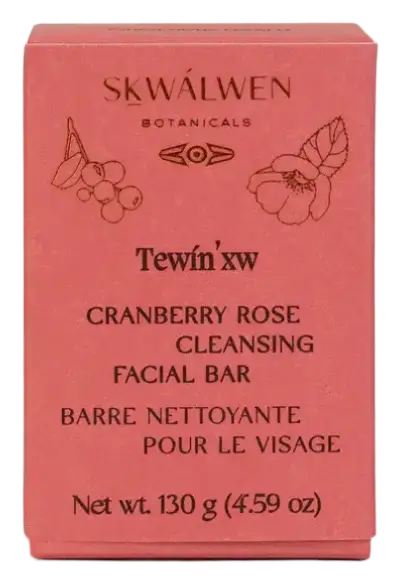 Skwalwen Botanicals Tewín’xw Cranberry Rose Cleansing Facial Bar