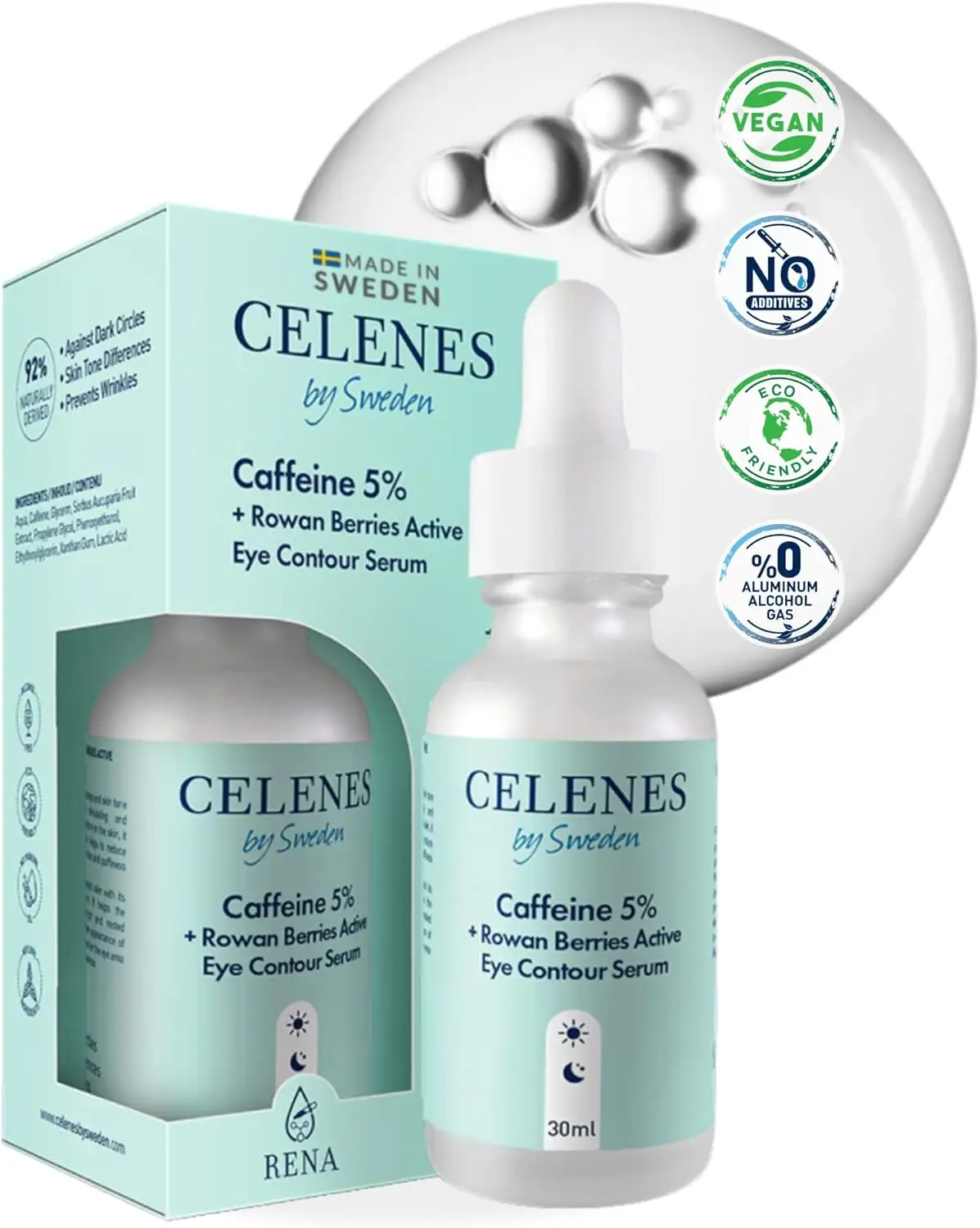 Celenes by Sweden Caffeine 5% + Rowan Berries Active Eye Contour Serum