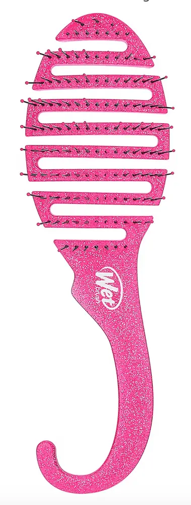 Wet Brush Shower Detangler Brush Pink Glitter