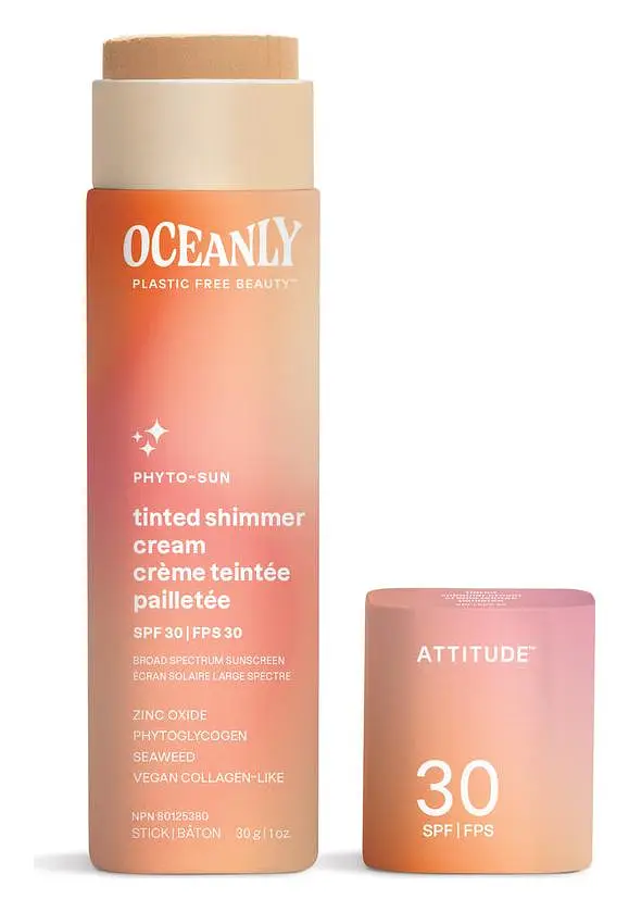 ATTITUDE Oceanly Phyto-Sun Solid Tinted Shimmer Cream SPF 30
