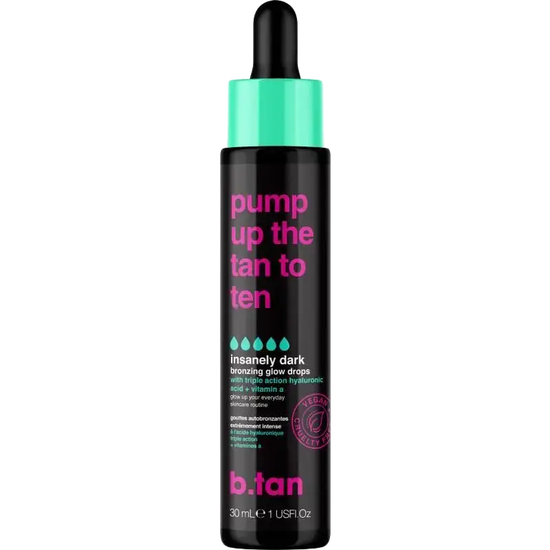 B.Tan Pump Up The Tan To Ten Bronzing Glow Drops Insanely Dark