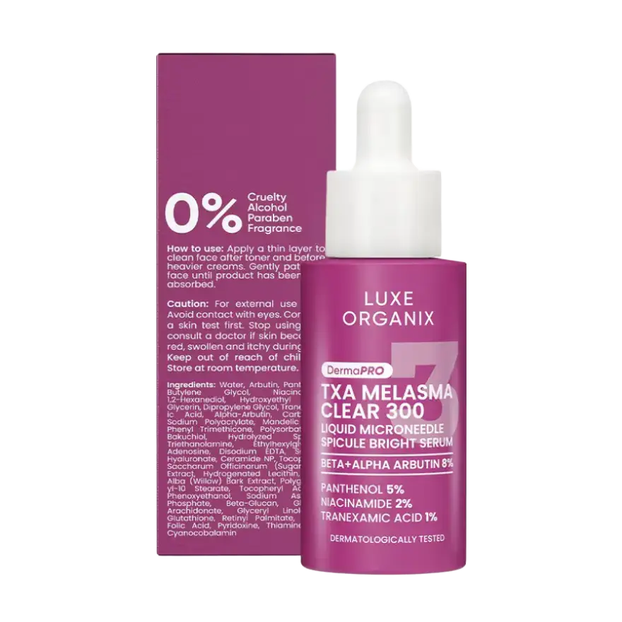 Luxe Organix Dermapro TXA Melasma Clear 300 Liquid Microneedle Spicule Bright Serum