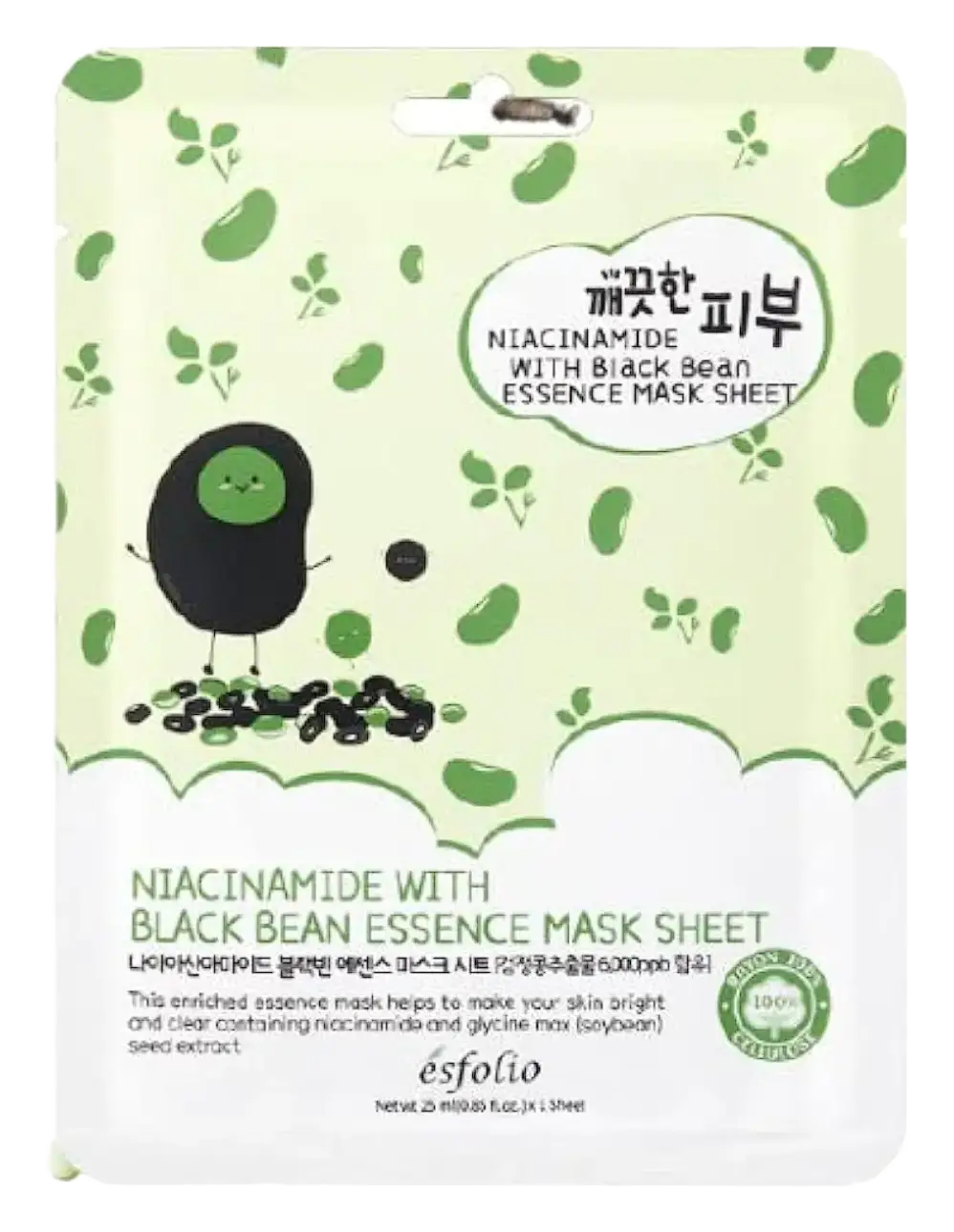 Esfolio Essence Mask Sheet Niacinamide Black Bean