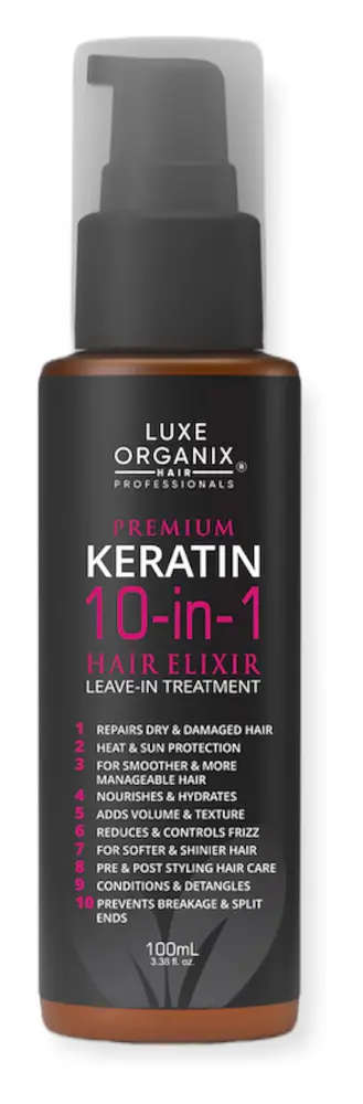 Luxe Organix Premium Keratin 10-In-1 Hair Elixir Leave-In Treatment