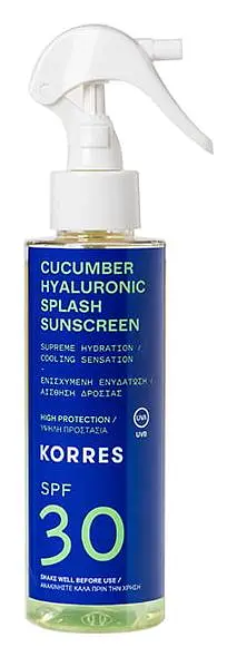KORRES Cucumber & Hyaluronic SPF30 Splash Face & Body Sunscreen