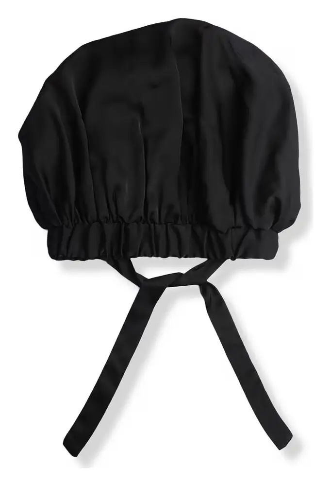 Kitsch Black Satin Sleep Bonnet