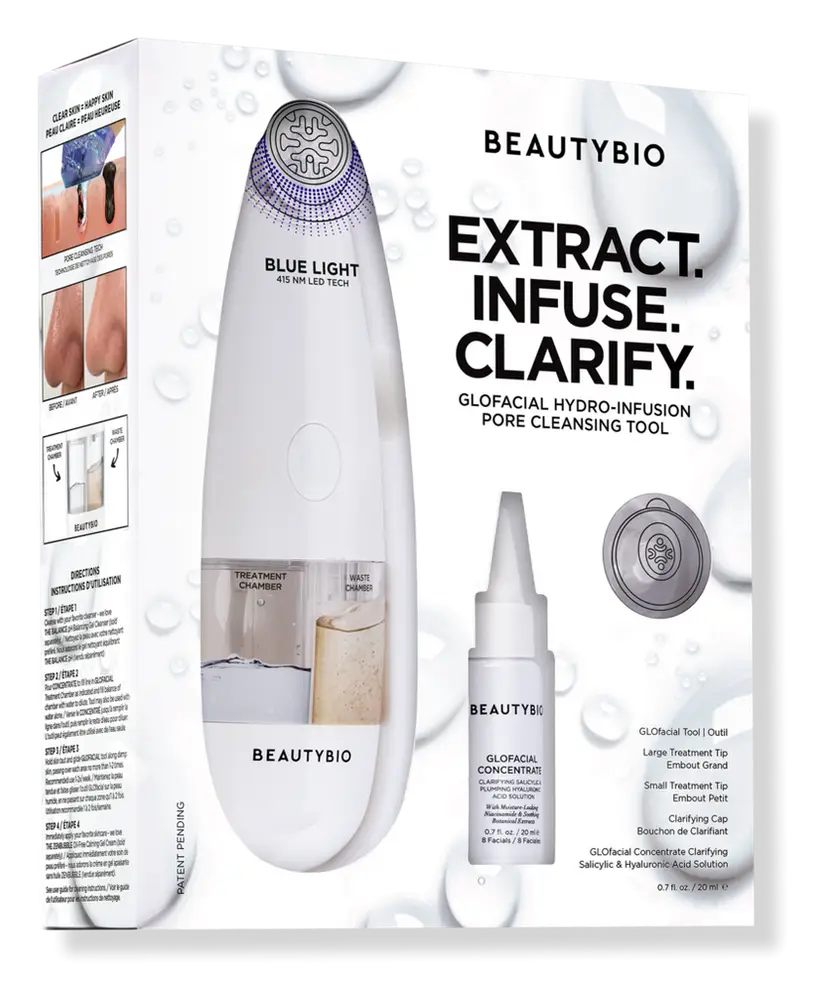 BeautyBio GLOfacial Hydro-Infusion Pore Cleansing + Blue LED Clarifying Tool
