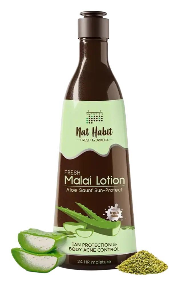 Nat Habit Aloe Saunf Sun Protect Malai Lotion