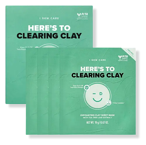 I Dew Care Here's To Clearing Clay Exfoliating Sheet Mask