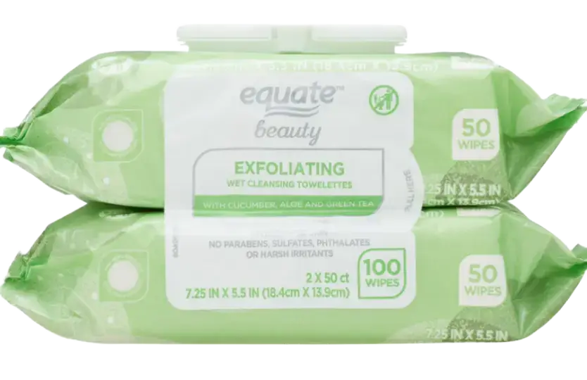 Equate Exfoliating Wet Cleansing Towelettes