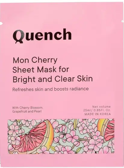 Quench Botanics Mon Cherry Sheet Mask For Bright And Clear Skin