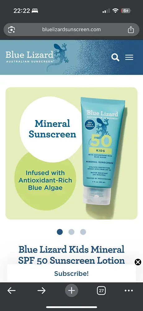 Blue Lizard Kids Mineral Sunscreen SPF 50