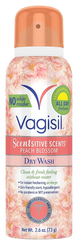 Vagisil Scentsitive Scents Feminine Dry Wash Spray Peach Blossom