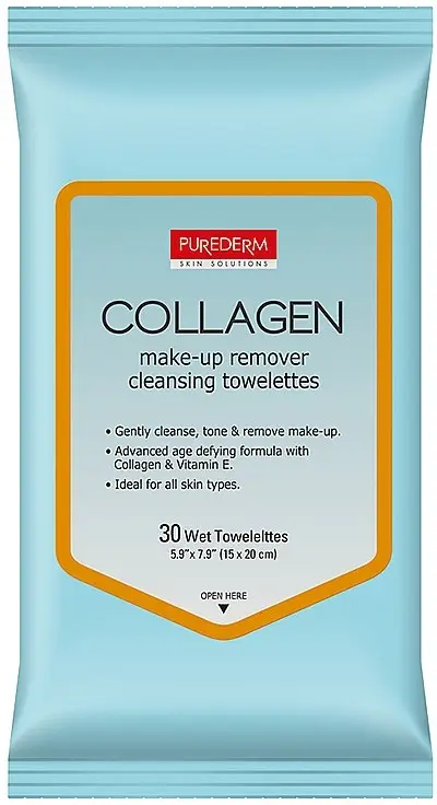Purederm Collagen Make-Up Remover Cleansing Towelettes