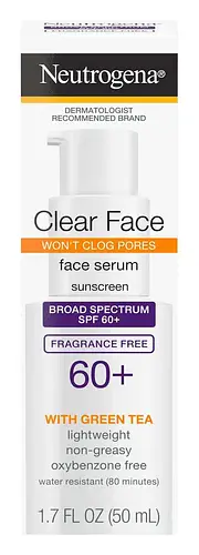 Neutrogena Clear Face Serum Sunscreen With Green Tea SPF 60+