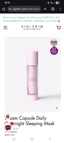 Sigi Skin Dream Capsule Daily Overnight Sleeping Mask