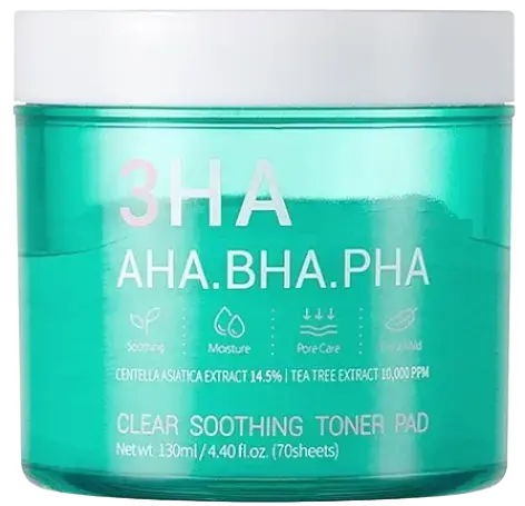 Esfolio 3HA AHA.BHA.PHA Clear Soothing Toner Pad
