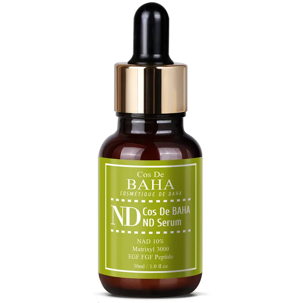 Cos De BAHA 0% NAD+ & Matrixyl 3000 & EGF & FGF Serum For Face/Neck - Anti-Aging, Wrinkle Reduction, Soothing, Hydrating, 1 Fl Oz