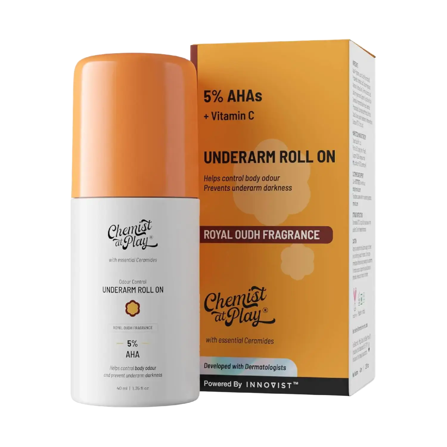 Chemist at Play Underarm Roll-On With 5% AHA Royal Oudh