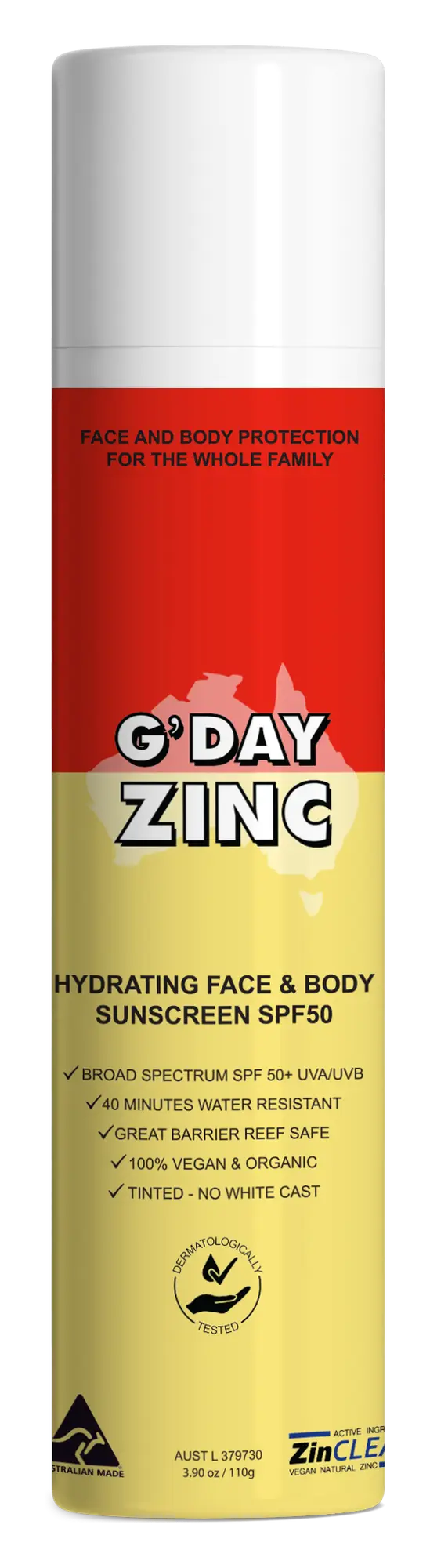 G'Day Zinc Hydrating Face & Body Sunscreen SPF 50