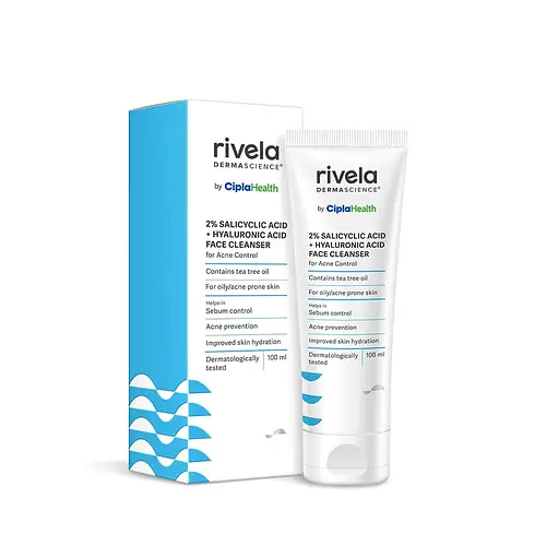 Rivela by Cipla 2% Salicylic Acid + Hyaluronic Acid Face Cleanser