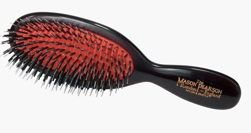 Mason Pearson Pocket Mixture Nylon & Boar Bristle Brush for Short Coarse to Normal Hair Black