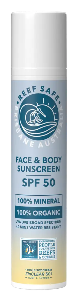 Reef Safe Zinc Face & Body Sunscreen SPF 50 Clear