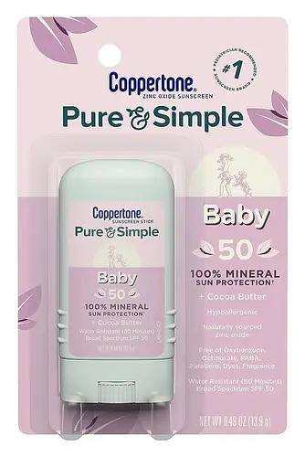 Coppertone Pure And Simple Baby Sunscreen Stick SPF 50