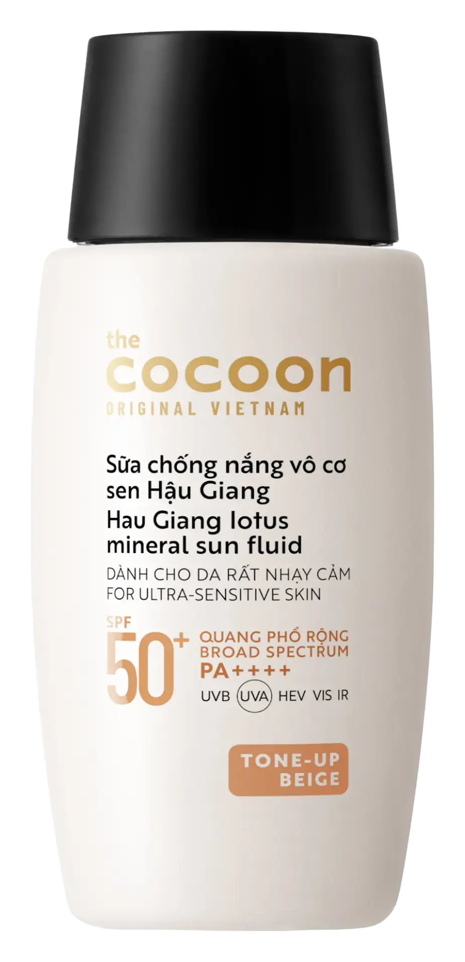 The Cocoon Vietnam Hau Giang Lotus Mineral Sun Fluid SPF 50+ Tone Up Beige