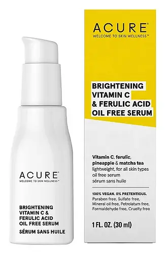 Acure Brightening Vitamin C & Ferulic Acid Oil Free Serum For Face