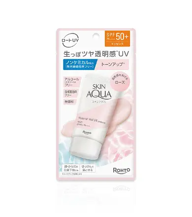 Skin Aqua Natural Veil UV Essence SPF 50+ Rose