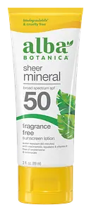 Alba Botanica Sheer Mineral Fragrance Free Sunscreen Lotion SPF 50