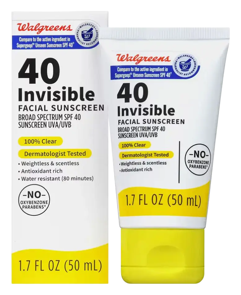 Walgreens Invisible Facial Sunscreen SPF 40
