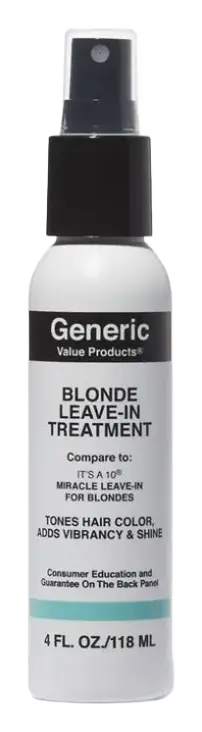 Generic Value Products Blonde Leave In Treatment Compare to It’s a 10 Miracle Leave In for Blondes