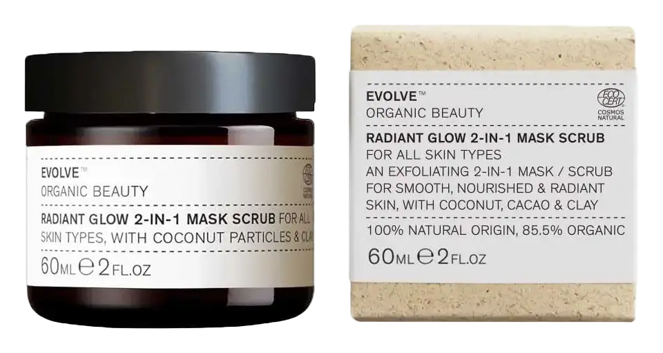 Evolve Organic Beauty Radiant Glow 2-In-1 Mask Scrub