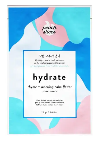 Peach Slices Hydrate Thyme + Morning Calm Flower Mask